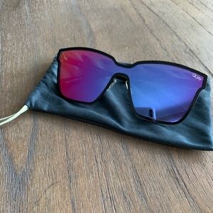 Quay Blue Mirrored Sunglasses